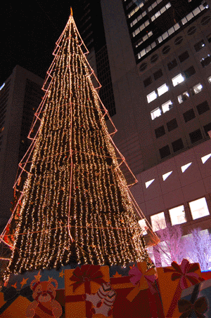 スカイビルのクリスマスツリー